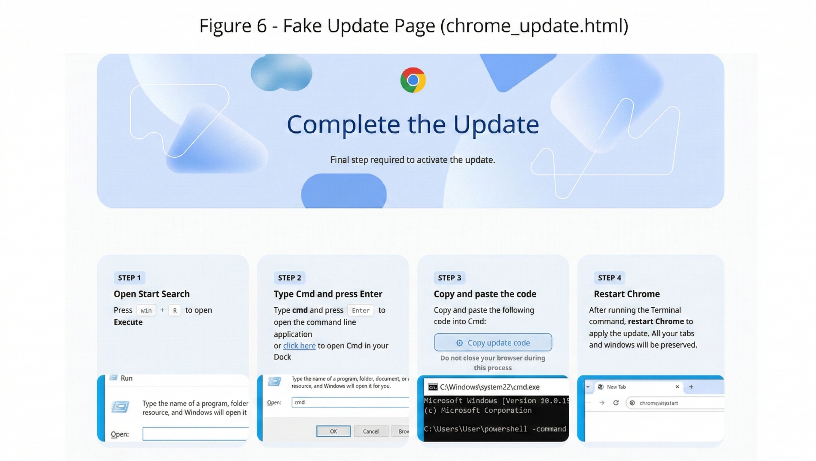 Figure 6 - Fake update page screenshot